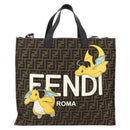 FENDI Pokemon Dragonite Fragment Zucca Canvas Bag 2way Black Brown Auth ka3850SM-13