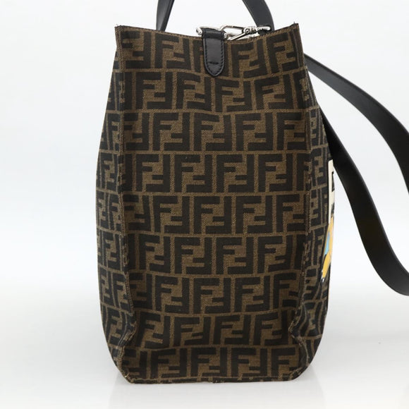 FENDI Pokemon Dragonite Fragment Zucca Canvas Bag 2way Black Brown Auth ka3850SM