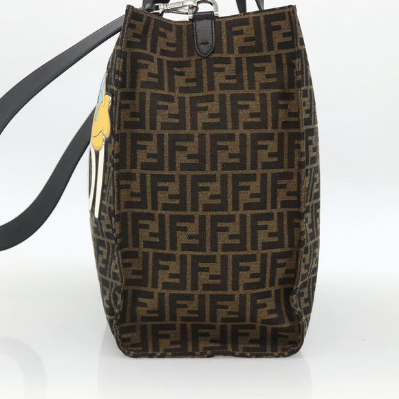 FENDI Pokemon Dragonite Fragment Zucca Canvas Bag 2way Black Brown Auth ka3850SM