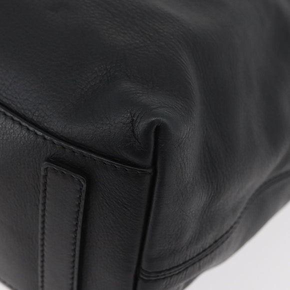 GIVENCHY Hand Bag Leather Black Silver Auth ka3852A