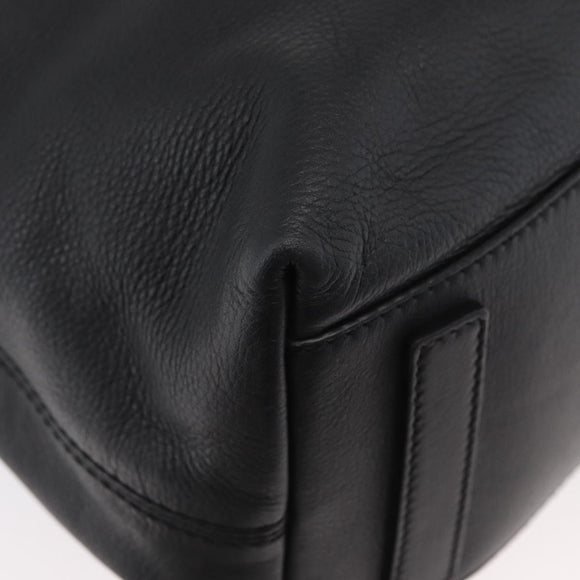 GIVENCHY Hand Bag Leather Black Silver Auth ka3852A