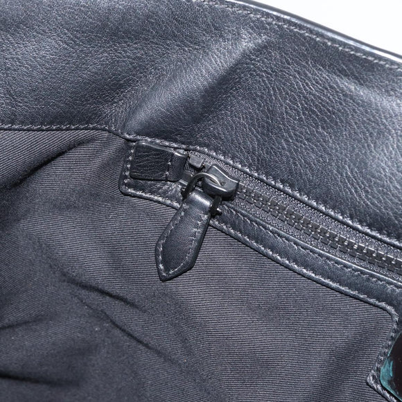 GIVENCHY Hand Bag Leather Black Silver Auth ka3852A