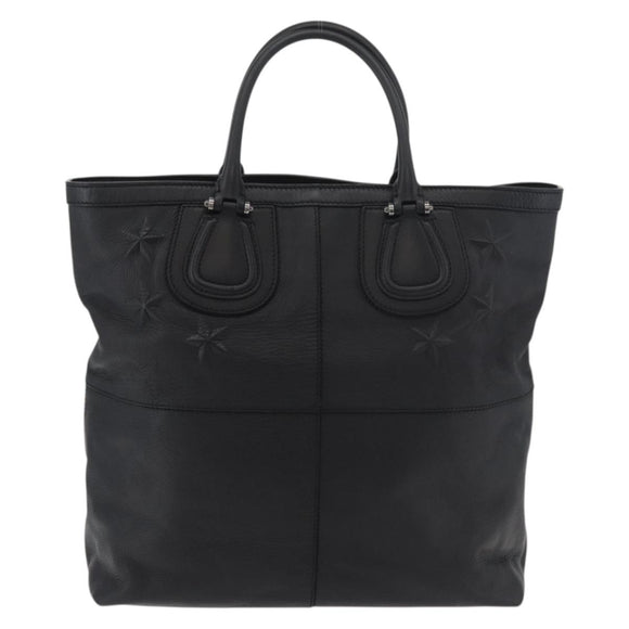 GIVENCHY Hand Bag Leather Black Silver Auth ka3852A