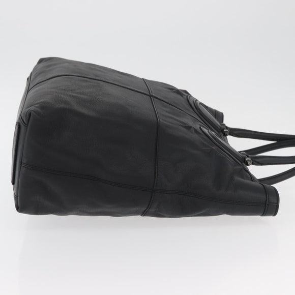 GIVENCHY Hand Bag Leather Black Silver Auth ka3852A