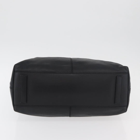 GIVENCHY Hand Bag Leather Black Silver Auth ka3852A