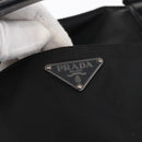 PRADA Hand Bag Nylon Leather 2way Black Silver Auth ka3854-19