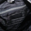 PRADA Hand Bag Nylon Leather 2way Black Silver Auth ka3854-20
