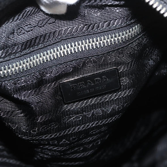 PRADA Hand Bag Nylon Leather 2way Black Silver Auth ka3854