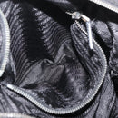 PRADA Hand Bag Nylon Leather 2way Black Silver Auth ka3854-24