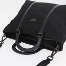 PRADA Hand Bag Nylon Leather 2way Black Silver Auth ka3854-6