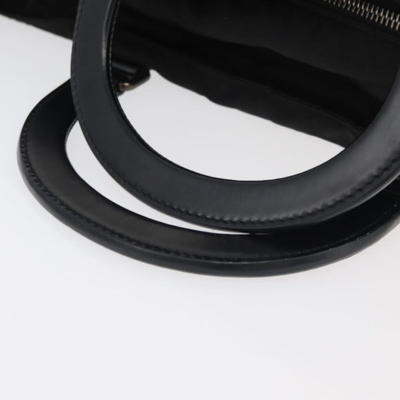 PRADA Hand Bag Nylon Leather 2way Black Silver Auth ka3854