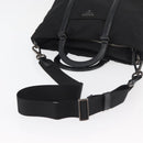 PRADA Hand Bag Nylon Leather 2way Black Silver Auth ka3854-8