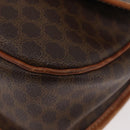 CELINE Macadam Canvas Shoulder Bag PVC Leather Brown Gold Auth ka3857-15