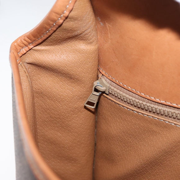 CELINE Macadam Canvas Shoulder Bag PVC Leather Brown Gold Auth ka3857
