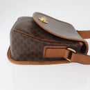 CELINE Macadam Canvas Shoulder Bag PVC Leather Brown Gold Auth ka3857-3