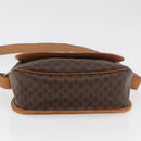 CELINE Macadam Canvas Shoulder Bag PVC Leather Brown Gold Auth ka3857-5