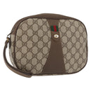 GUCCI GG Supreme Web Sherry Line Clutch Bag PVC Beige Gold 89 01 034 Auth ka3858-1
