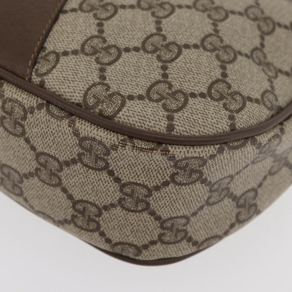 GUCCI GG Supreme Web Sherry Line Clutch Bag PVC Beige Gold 89 01 034 Auth ka3858