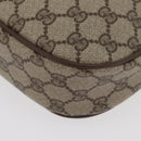 GUCCI GG Supreme Web Sherry Line Clutch Bag PVC Beige Gold 89 01 034 Auth ka3858-12