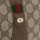 GUCCI GG Supreme Web Sherry Line Clutch Bag PVC Beige Gold 89 01 034 Auth ka3858-14