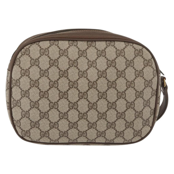 GUCCI GG Supreme Web Sherry Line Clutch Bag PVC Beige Gold 89 01 034 Auth ka3858