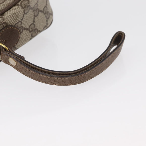 GUCCI GG Supreme Web Sherry Line Clutch Bag PVC Beige Gold 89 01 034 Auth ka3858