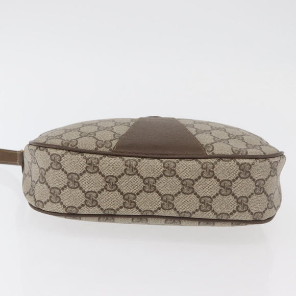 GUCCI GG Supreme Web Sherry Line Clutch Bag PVC Beige Gold 89 01 034 Auth ka3858