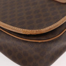 CELINE Macadam Canvas Shoulder Bag PVC Leather Brown Gold Auth ka3859-10