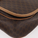 CELINE Macadam Canvas Shoulder Bag PVC Leather Brown Gold Auth ka3859-11