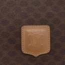 CELINE Macadam Canvas Shoulder Bag PVC Leather Brown Gold Auth ka3859-14