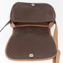 CELINE Macadam Canvas Shoulder Bag PVC Leather Brown Gold Auth ka3859-15