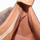 CELINE Macadam Canvas Shoulder Bag PVC Leather Brown Gold Auth ka3859-18