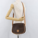 CELINE Macadam Canvas Shoulder Bag PVC Leather Brown Gold Auth ka3859-22
