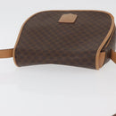 CELINE Macadam Canvas Shoulder Bag PVC Leather Brown Gold Auth ka3859-6