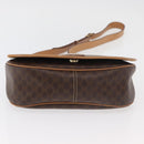 CELINE Macadam Canvas Shoulder Bag PVC Leather Brown Gold Auth ka3859-9