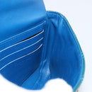 Christian Dior Canage Chain Shoulder Bag Patent leather Blue Silver Auth ka386-18