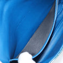 Christian Dior Canage Chain Shoulder Bag Patent leather Blue Silver Auth ka386-21