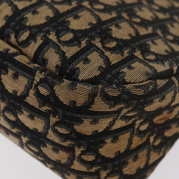 Christian Dior Trotter Canvas Shoulder Bag Navy Gold Auth ka3862