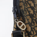 Christian Dior Trotter Canvas Shoulder Bag Navy Gold Auth ka3862-15