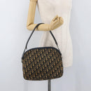Christian Dior Trotter Canvas Shoulder Bag Navy Gold Auth ka3862-19