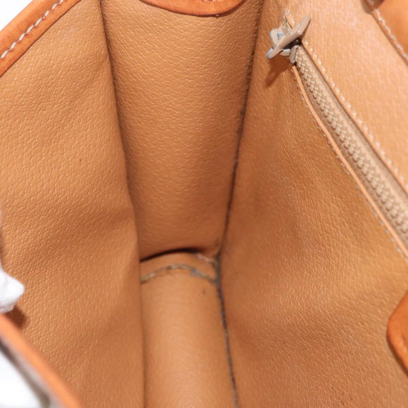 CELINE Macadam Canvas Shoulder Bag PVC Beige Gold Auth ka3864