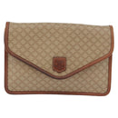 CELINE Macadam Canvas Shoulder Bag PVC Beige Gold Auth ka3864-2