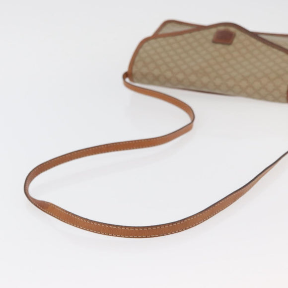 CELINE Macadam Canvas Shoulder Bag PVC Beige Gold Auth ka3864
