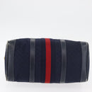GUCCI Micro GG Canvas Sherry Line Hand Bag Navy Gold Red Auth ka3865-5