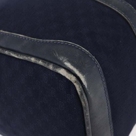 GUCCI Micro GG Canvas Sherry Line Hand Bag Navy Gold Red Auth ka3865