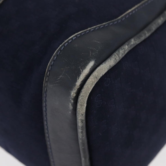 GUCCI Micro GG Canvas Sherry Line Hand Bag Navy Gold Red Auth ka3865
