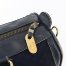 GUCCI Micro GG Canvas Sherry Line Hand Bag Navy Gold Red Auth ka3865-10