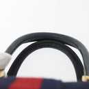 GUCCI Micro GG Canvas Sherry Line Hand Bag Navy Gold Red Auth ka3865-14