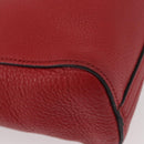 PRADA Vittero Tote Bag Leather Red Gold Auth ka3868-12
