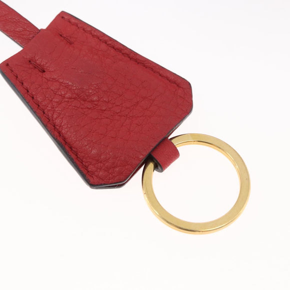 PRADA Vittero Tote Bag Leather Red Gold Auth ka3868